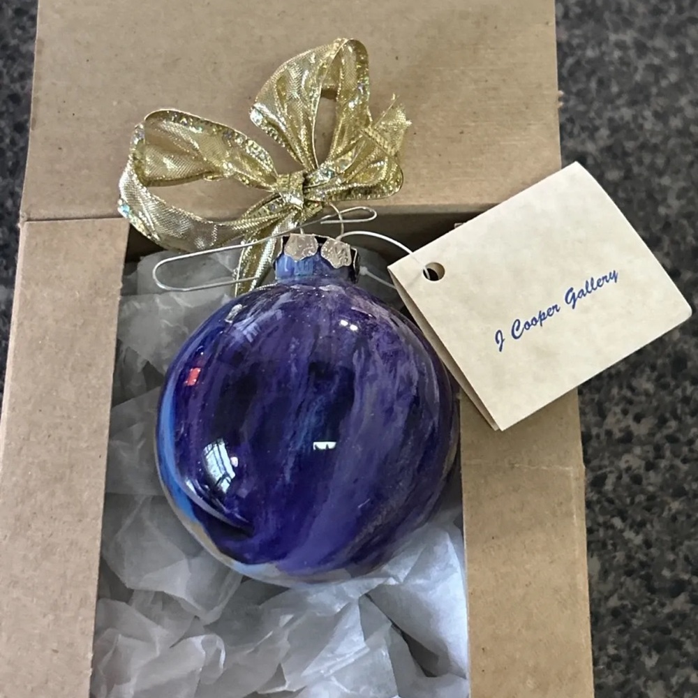 Blue and Purple Glass Ornament